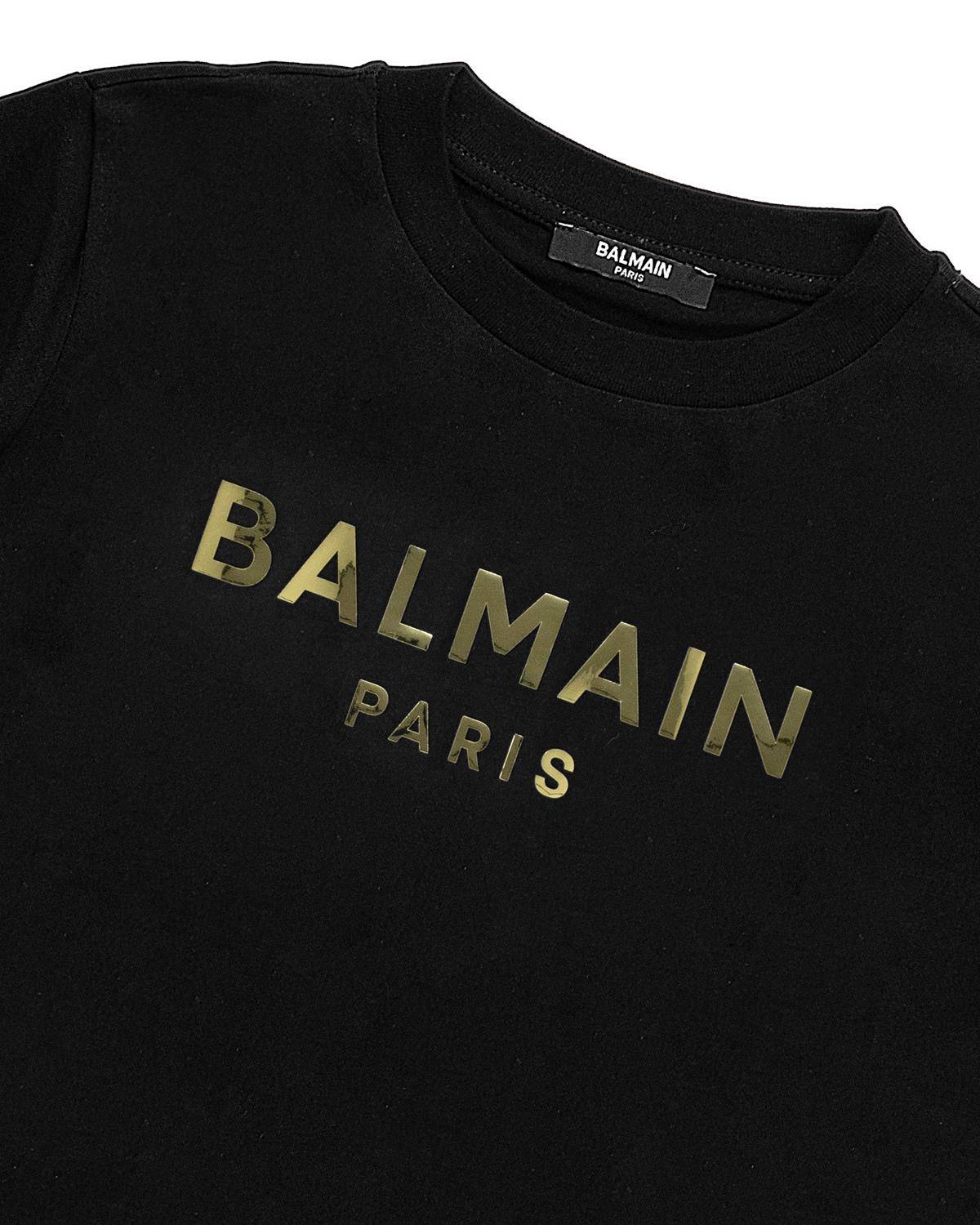 T-SHIRT BALMAIN BU8Q91 BLACK/GOLD-2
