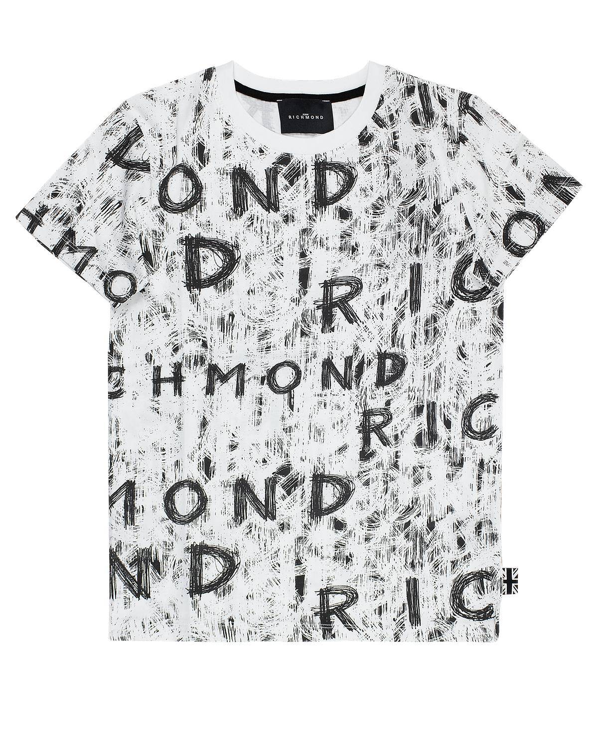 T-SHIRT JOHN RICHMOND RBP24135TS GRAFFITI WHITE/BLACK