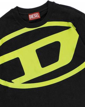 T-SHIRT DIESEL J01857 BLACK + GREEN-2-mini