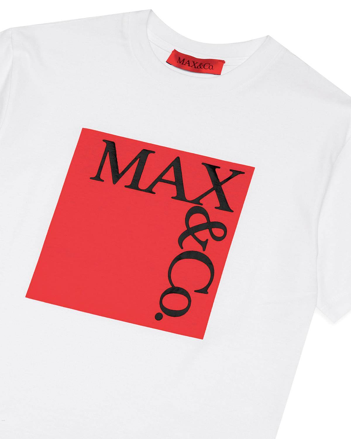 T-SHIRT MAX&CO MX0005 BASE MX100 WHITE + PRINT RED AND BLACK-2