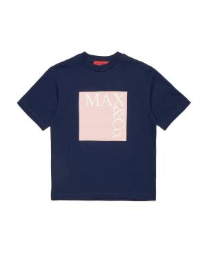 T-SHIRT MAX&CO MX0005 BASE MX853 EVENING BLUE + PRINT PINK AND NATURAL