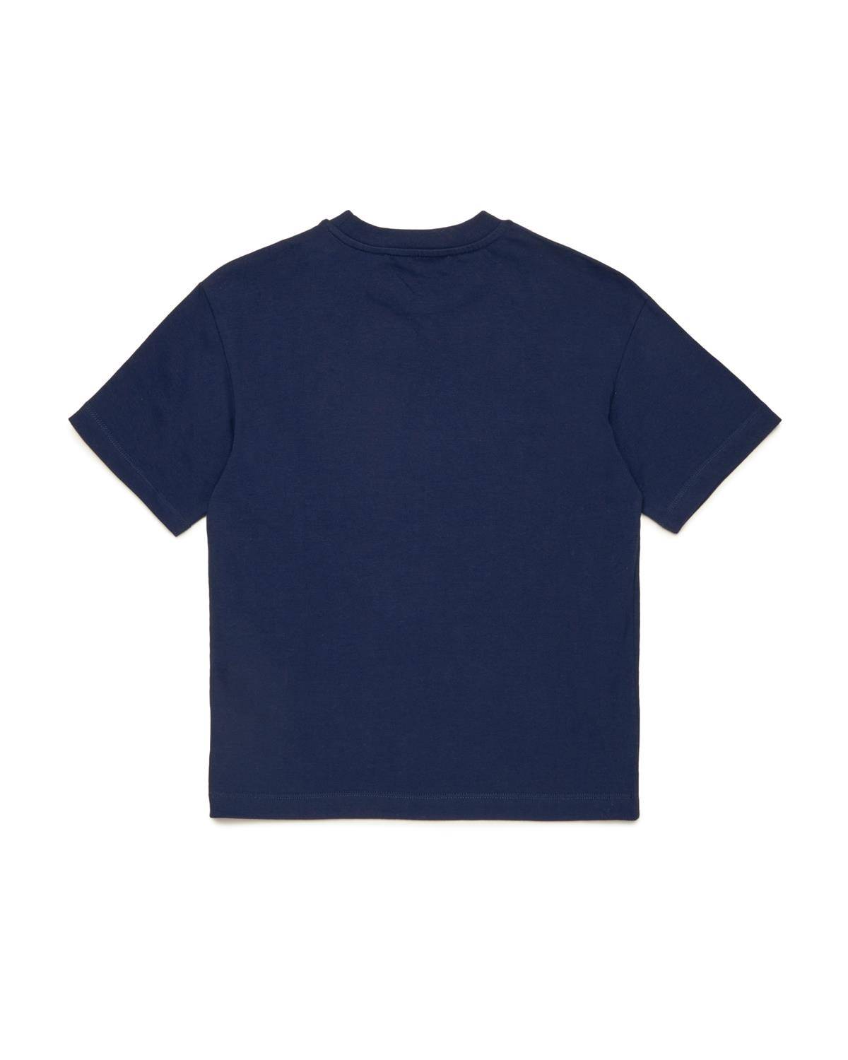 T-SHIRT MAX&CO MX0005 BASE MX853 EVENING BLUE + PRINT PINK AND NATURAL-1