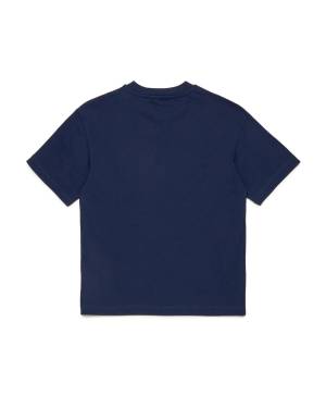 T-SHIRT MAX&CO MX0005 BASE MX853 EVENING BLUE + PRINT PINK AND NATURAL-1-mini