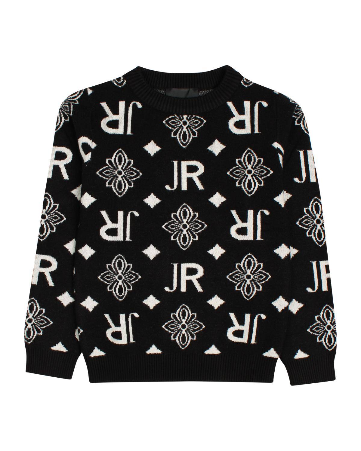 MAGLIA JOHN RICHMOND RBA24008MA BLACK/OFF WHITE-0