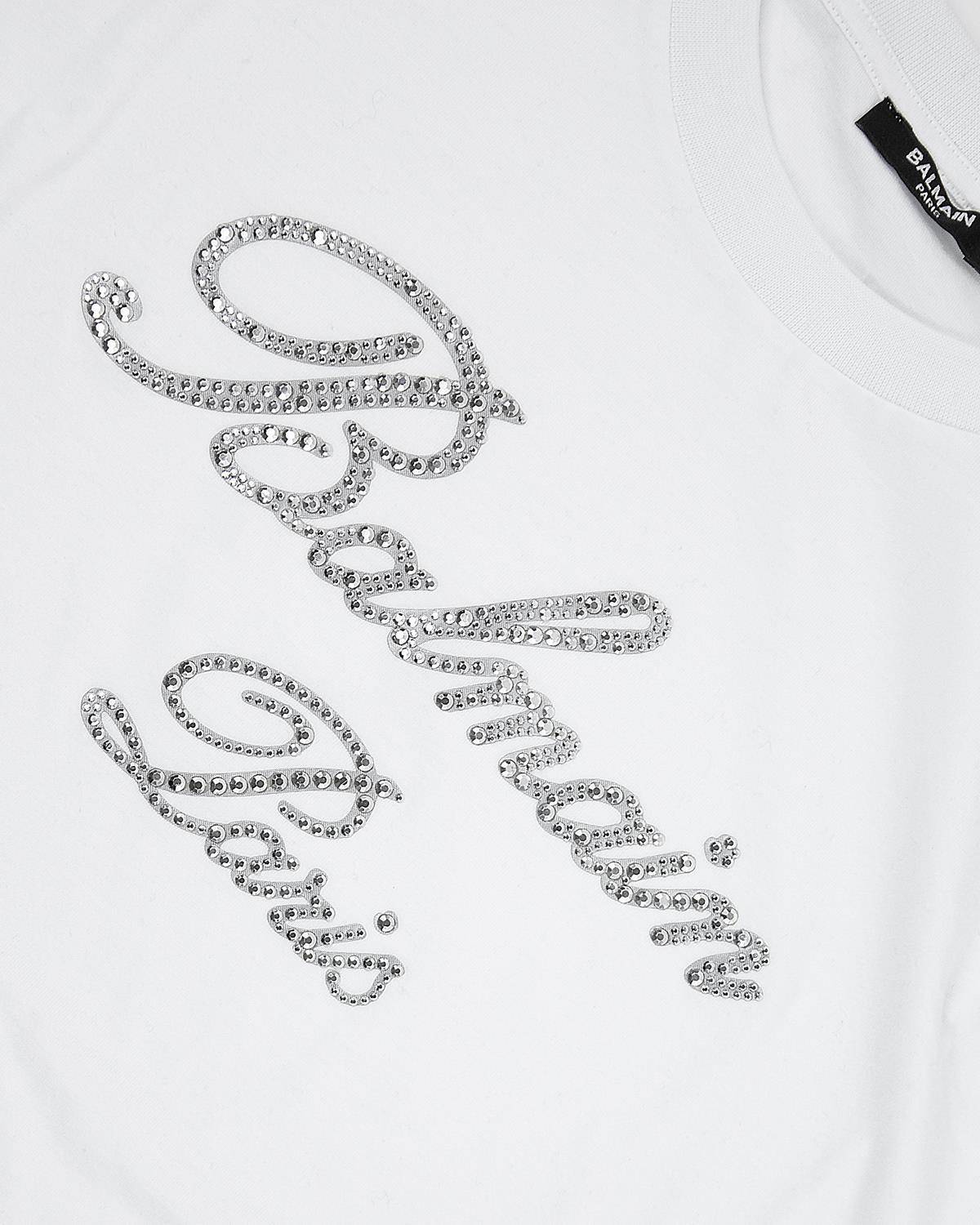 T-SHIRT BALMAIN BV8Q51 WHITE/SILVER-2