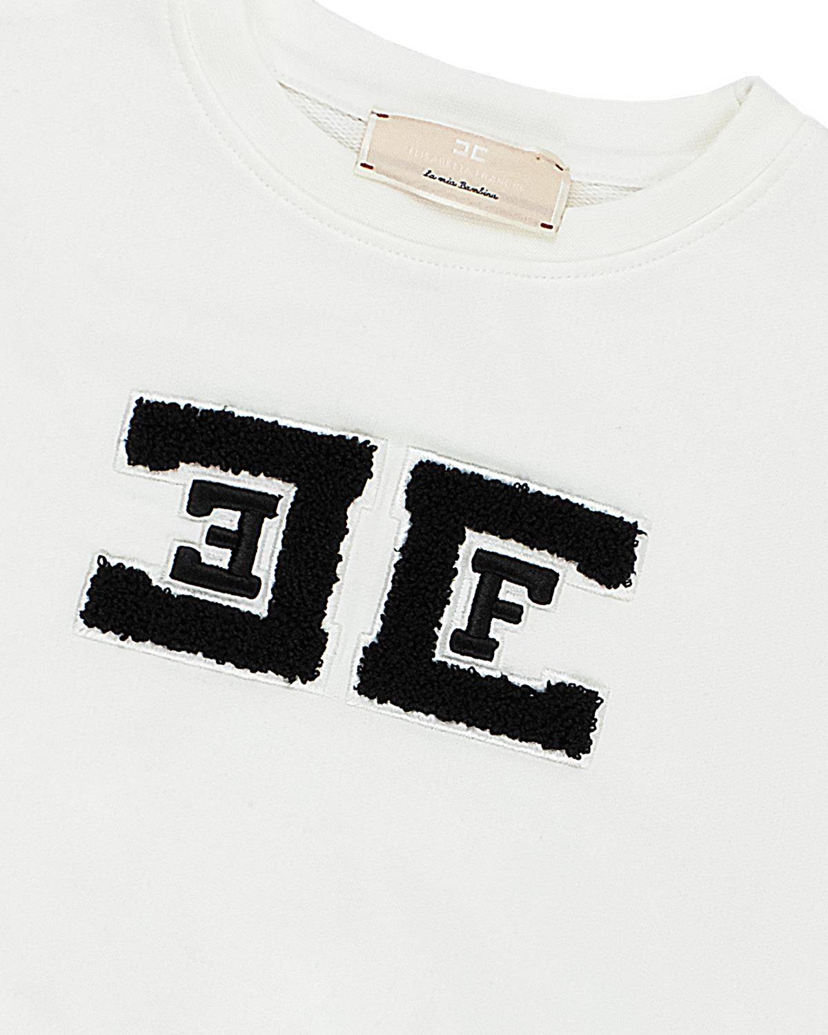 FELPA ELISABETTA FRANCHI EFFE132 AVORIO/RICAMO NERO-2