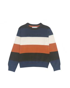 MAGLIA TRUSSARDI TIA24061MA STRIPES YELLOW/AVIO