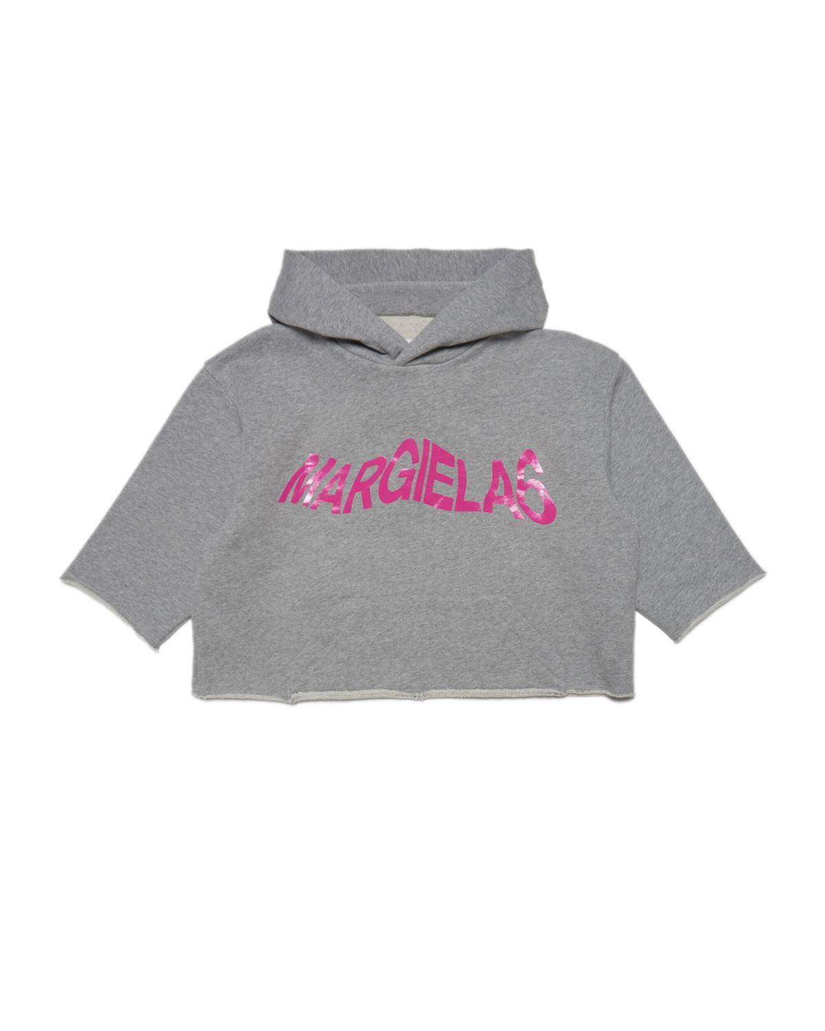 FELPA MM6 MARGIELA M60323 GREY MELANGE+SUPER PINK-0