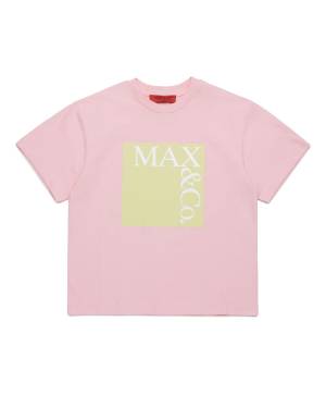 T-SHIRT MAX&CO MX0005 CANDY PINK + PRINT LEMON GRASS AND WHITE