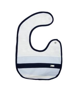 BAVETTA LE BEBÉ LBB4878 BIANCO-CELESTE