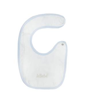 BAVETTA LE BEBÉ LBB4914 BIANCO-CELESTE