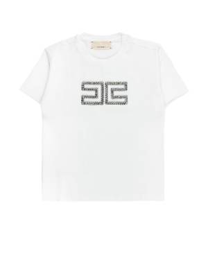 T-SHIRT ELISABETTA FRANCHI EFTS239 AVORIO CRYSTAL