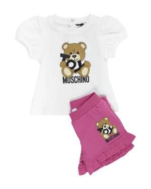 COMPLETO MOSCHINO MAG01O BIANCO FUXIA