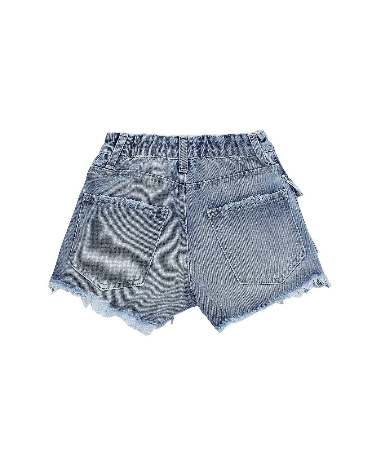 PANTALONCINO LULÙ LL3372 BLU-1